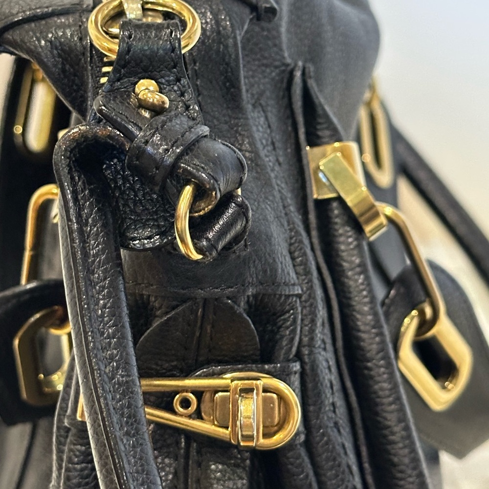 Chloe Paratay Black Elegant Black Leather Handbag - Picture 7 of 16